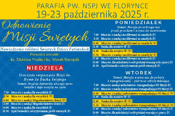 Odnowienie Misji świętych 2025